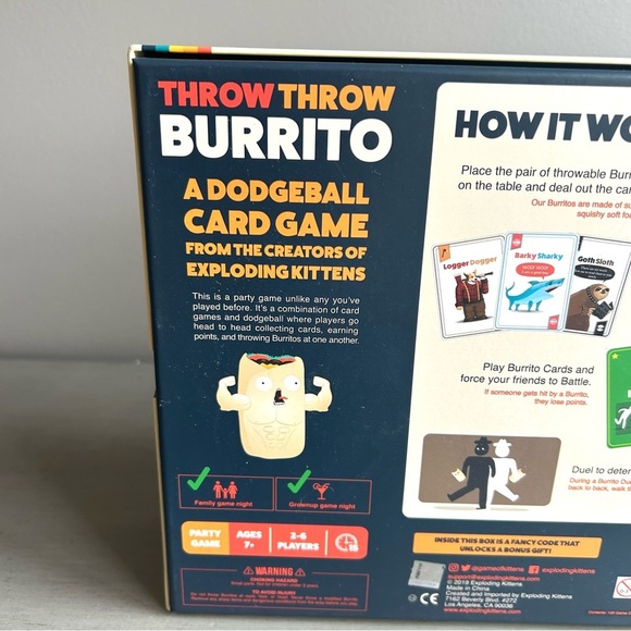 NEW Throw Throw Burrito Dodgeball Card Game Night Gift Family Kids Teens Ages 7+ - Picture 12 of 14
